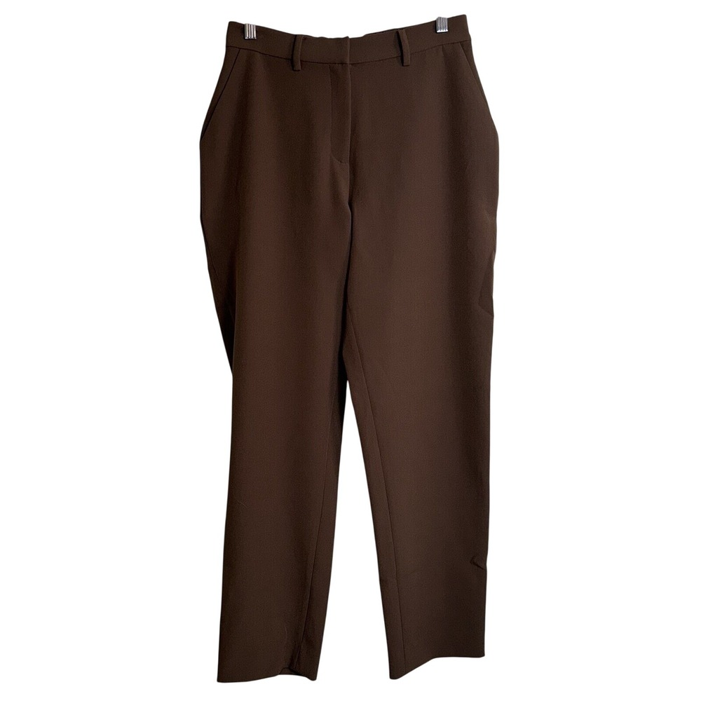 The Drop Women Abby Coffee Bean Brown Straight Leg Trousers ABBY HFS-SS22-TRS002